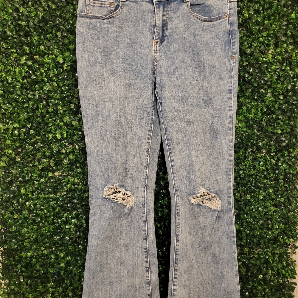Dollhouse Blue Flare Wide Leg Jeans
